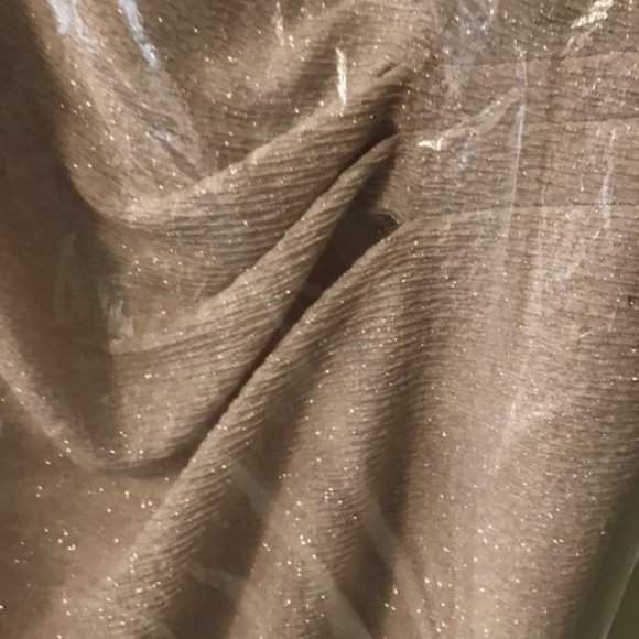 Marina Dresses Womens Plus Size 20 W Champagne Metallic Wedding Formal Dress - Picture 2 of 10